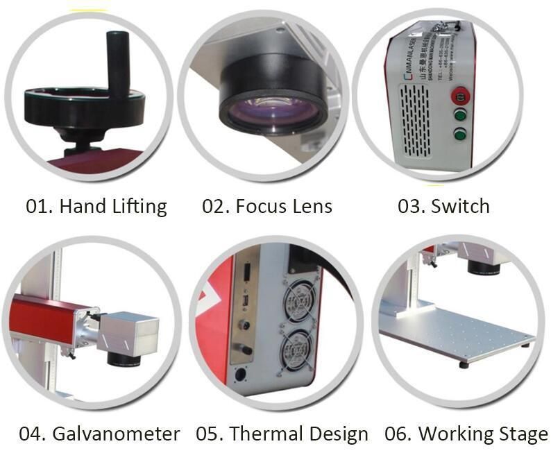 20W Portable Colorful Rotary Laser Marking Machine for Stainless Steel