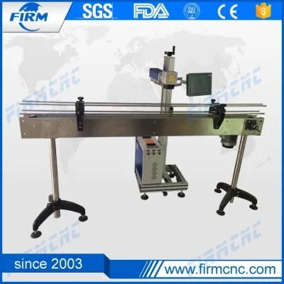 30W Raycus Coke Bottle Pen Flying Fiber Laser Marking Machine with Belt