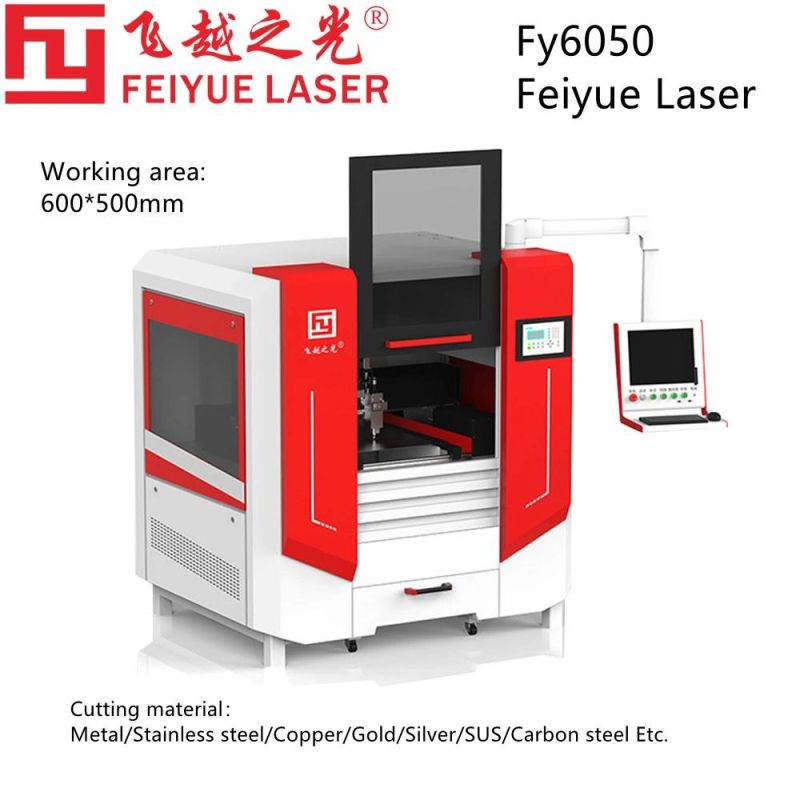 Fy6050 Glasses Frame Industry Feiyue Laser CNC Cutter Machine Equipment Titanium Aluminum Precison Cutting 3mm 5mm 8mm Best Laser Cutting Machine
