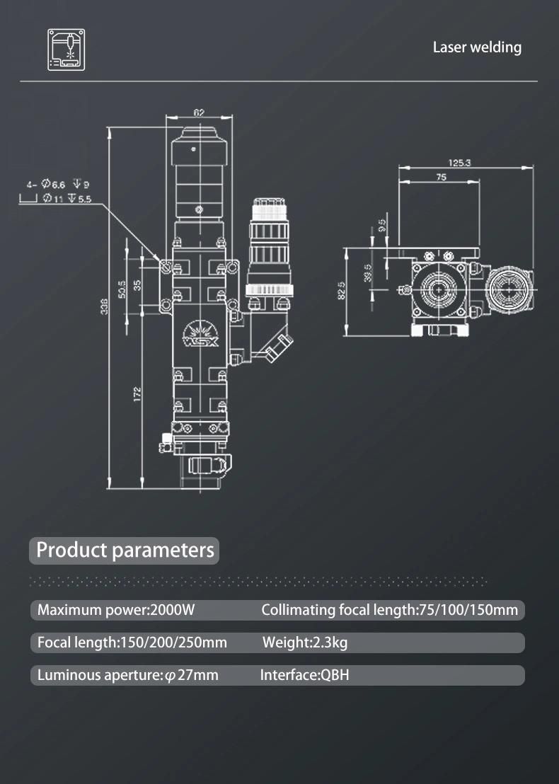 Wsx ND26 Welding Head for 2kw Laser Welding Machine