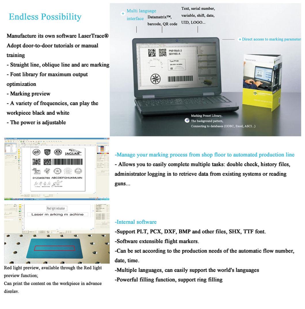 Max 50W High Power Integrated Computer Smart Desktop Fiber Laser Machine for Industrial Marking