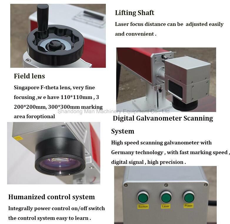 Air Cooling 20W 30W Portable Laser Marking Machine with Computer