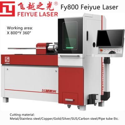 Fy800 Tube Cutting Industry Feiyue Laser CNC Fiber Cutter Machine Equipment Small Diameter 10-40mm Round Square Pipe Tube Laser Cutting Machine