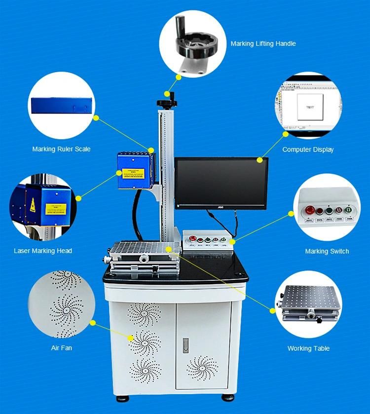 Fiber Optic Marking Laser Engraving Machine Stainless Steel Cup 20 Watt Fiber Laser Marking Machine