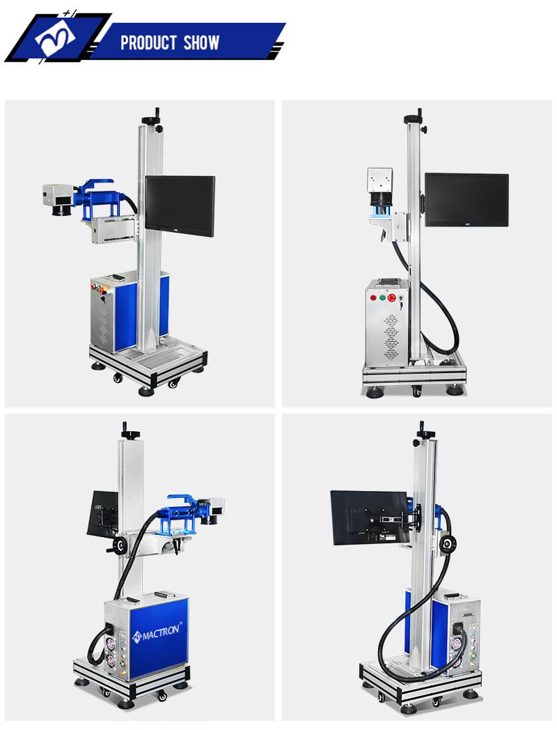 Online Production Flying Fiber 30W Laser Marking Machine with Automatic Adjustment
