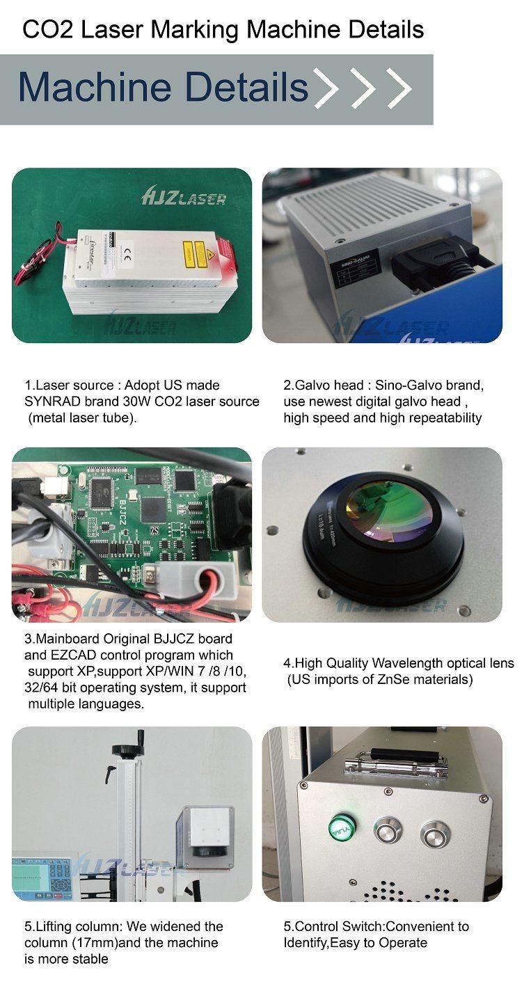 Water Bottle CO2 Flying Laser Marking Machine for Expire Date