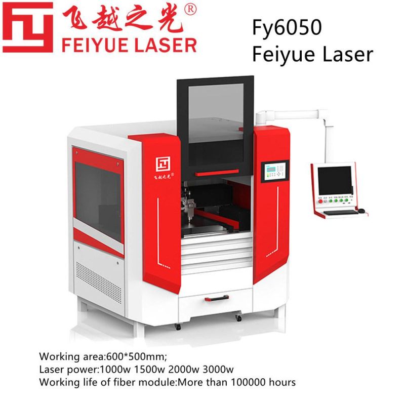 Fy6050 Feiyue High Precision Laser Cutter Stainless Steel Brass Gold Jewellery Silver Decorations Plate Sheet CNC Metal Fiber Laser Cutting Machine Equipment