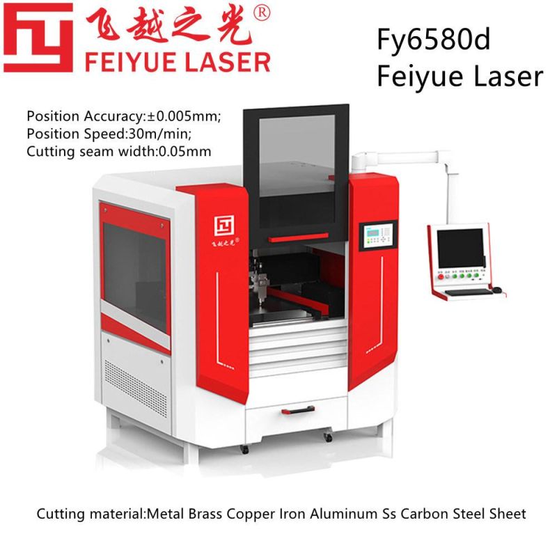 Fy6580d Feiyue Best Hobby Laser Cutter Machine Dual Head Automatic Homemade DIY Laser Cutting Machine to Cut Metal Brass Copper Iron Aluminum Ss Carbon Steel