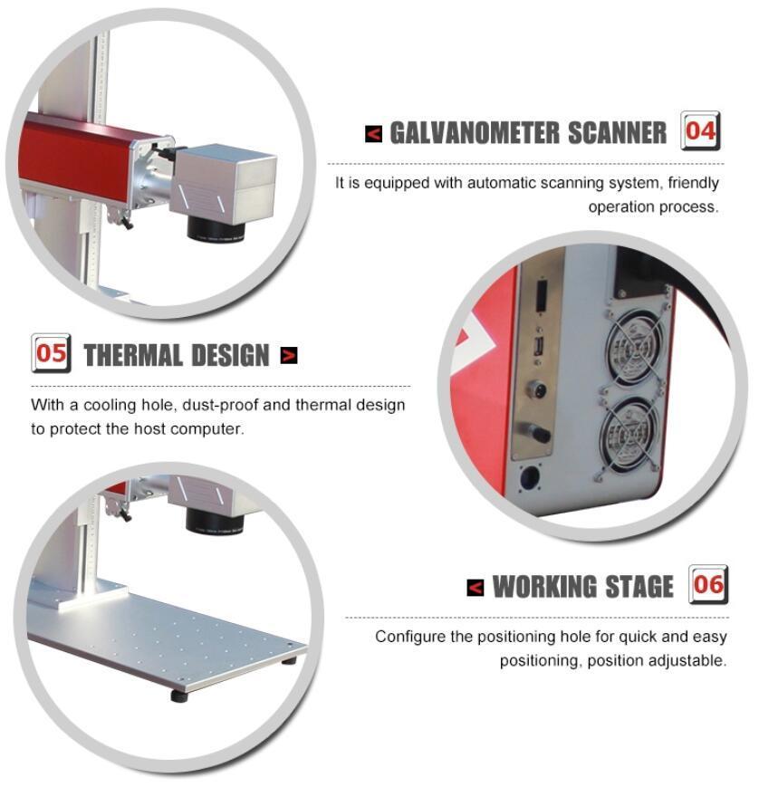 Air Cooling Small Size 20W 30W Fiber Laser Marking Machine