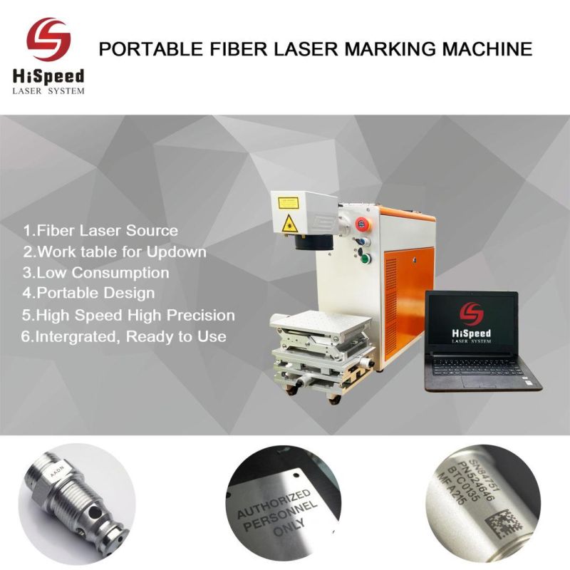 Stainless Steel Spoon Engraving 110*110mm Portable Fiber Laser Marking Machine 20W