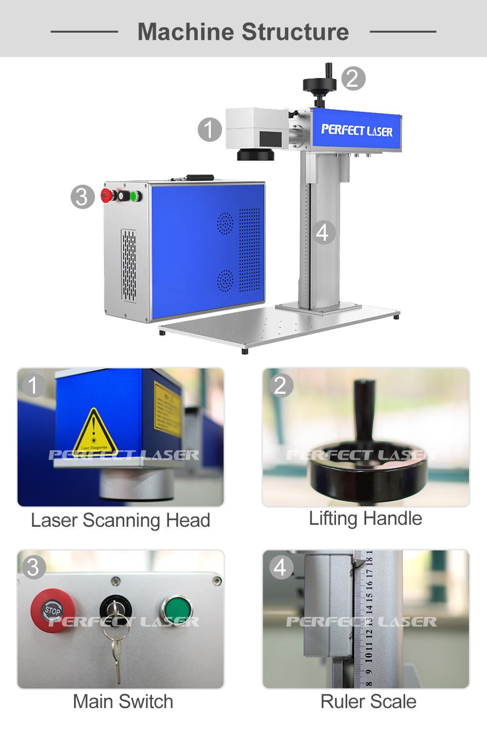 High Speed Desktop Stainless Steel Aluminum Fiber Laser Marking Machine