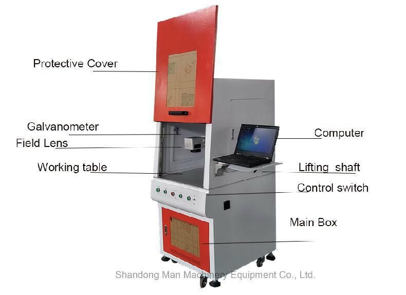 Enclosed Safety Metal Laser Marking Machine with Protective Cover