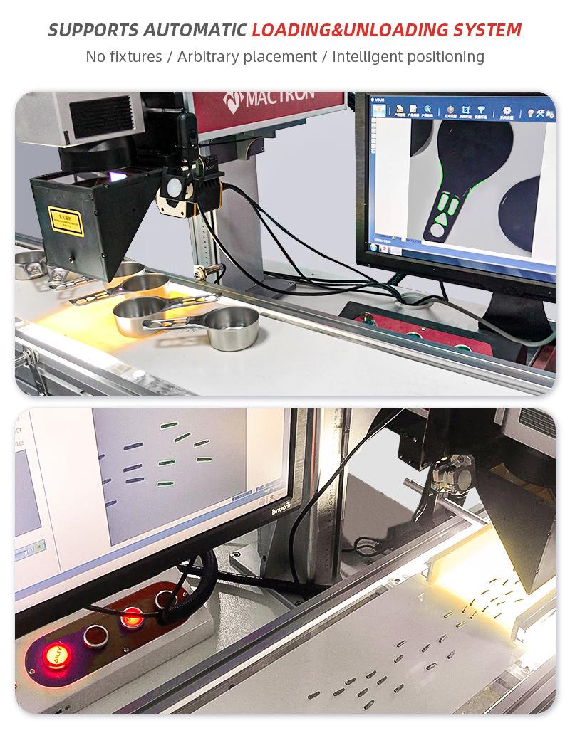 IC Fiber Laser Marking Machine with CCD and Conveyor Belt