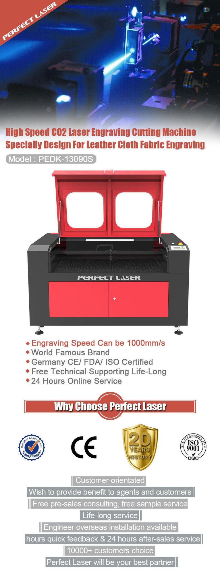 Double Head Laser Cutting Engraving Machine with CE ISO FDA