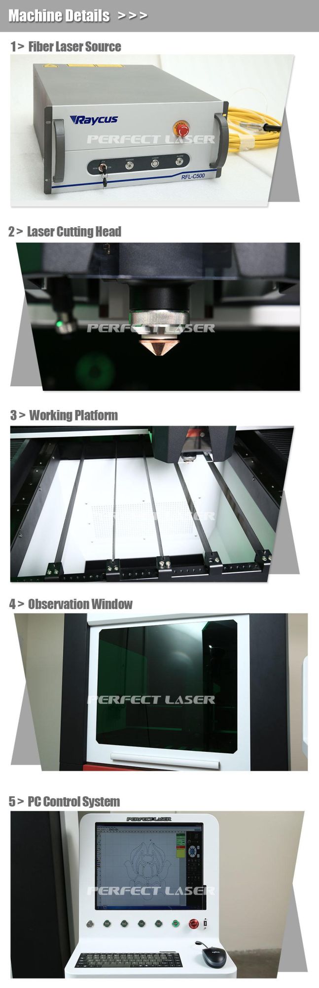 500W 1000W Small Metal Fiber Laser Cutting Machine