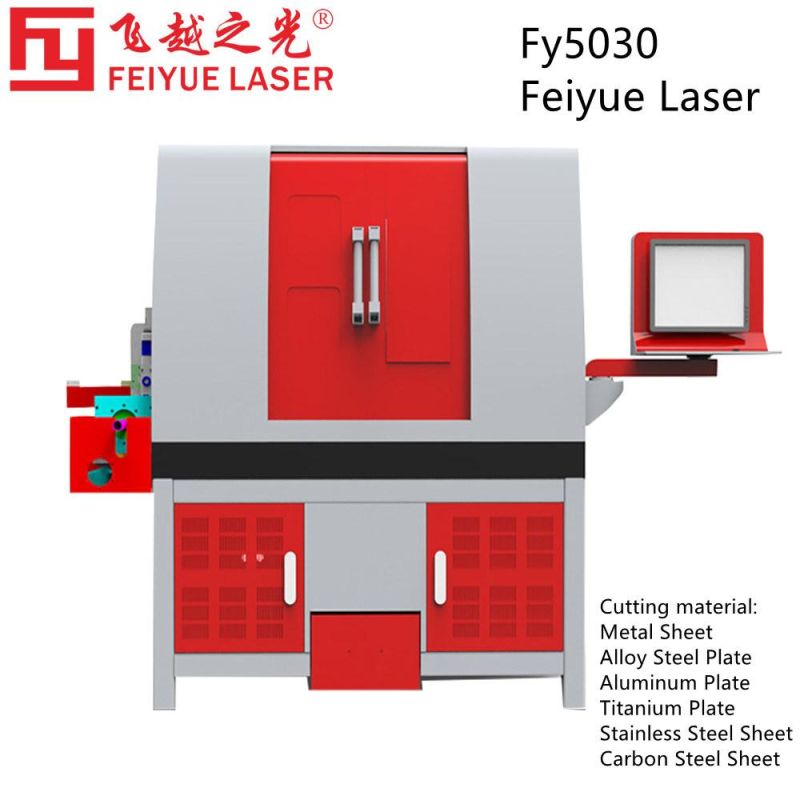 Fy5030 Feiyue Laser LED Watch Jewelry Fiber Laser Cutting Machine Stainless Steel Laser Cutter Plate Sheet Precision CNC Laser Cutter with THK Linear Guide Rail