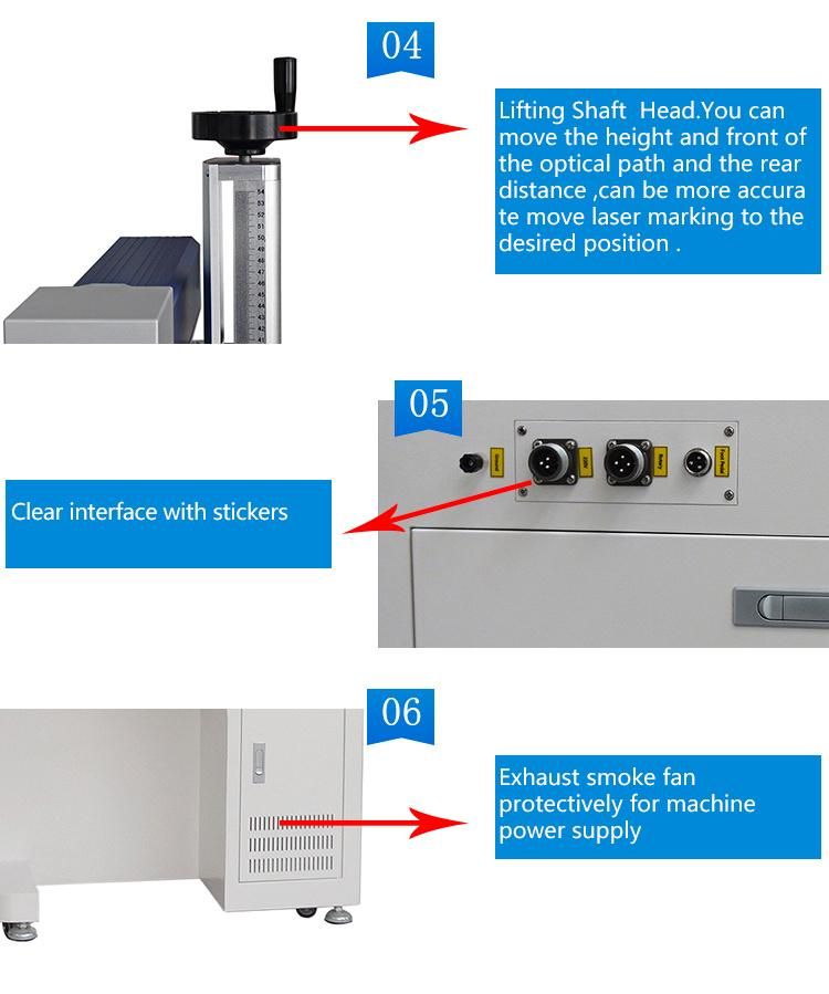 Cabinet 20W 30W 50W Fiber Laser Marker with High Speed Scanner