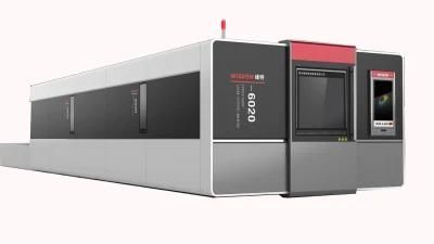 Wisdom Ipg Raycus Fiber Laser Cutting Machine with Protective Cover and Shuttle Table