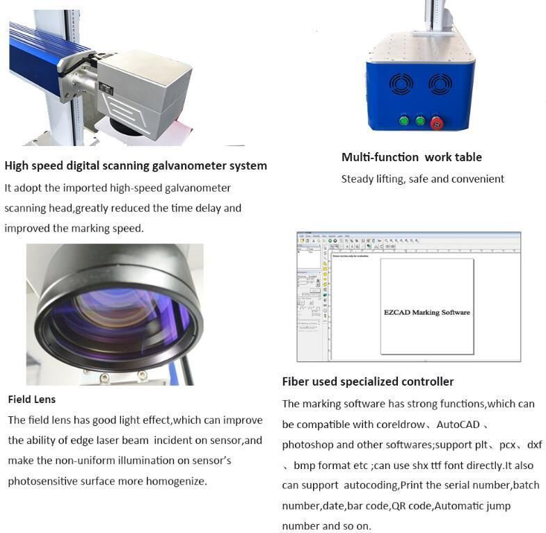 Portable Type 20W 30W Laser Engraving Machine for Metal Plastic Material