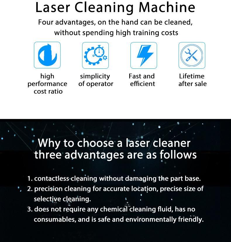 High Quality 100W 200W Fiber Laser Cleaning Machine for Oil Stain/ Rust/ Coating Materials/ Paints Removal Laser Cleaner