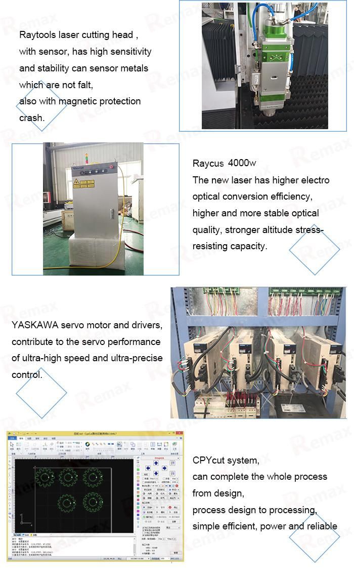 1500*3000mm Full Cover Fiber Laser Cutting Machine with Exchange Table 4000W