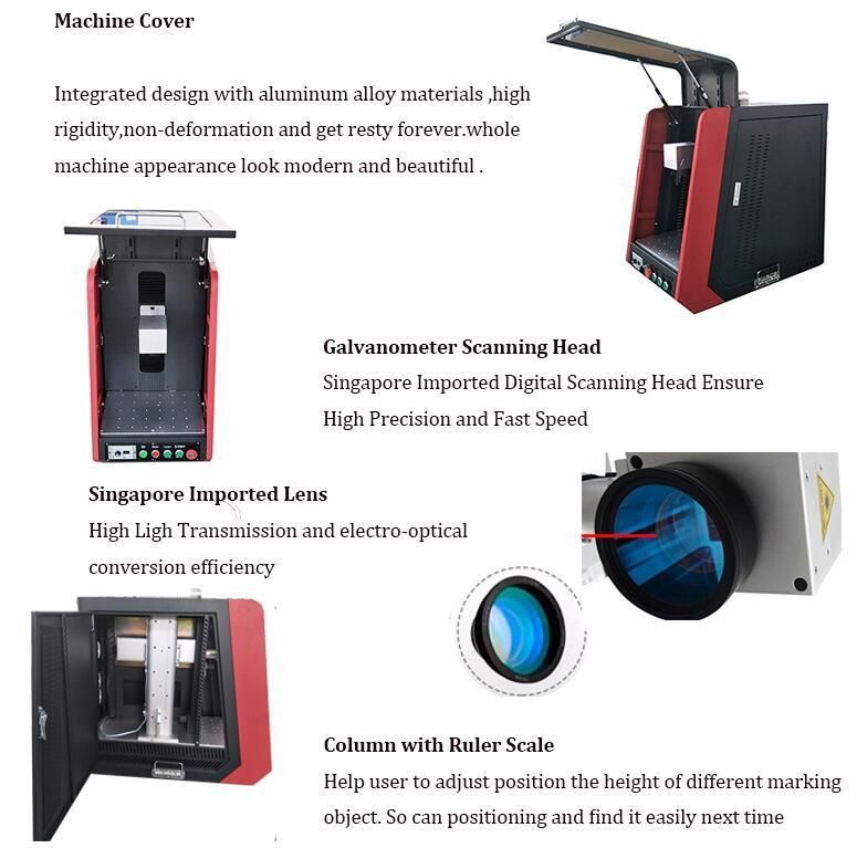 Raycus Max Source Portable Enclosed 30W Fiber Laser Marking Machine