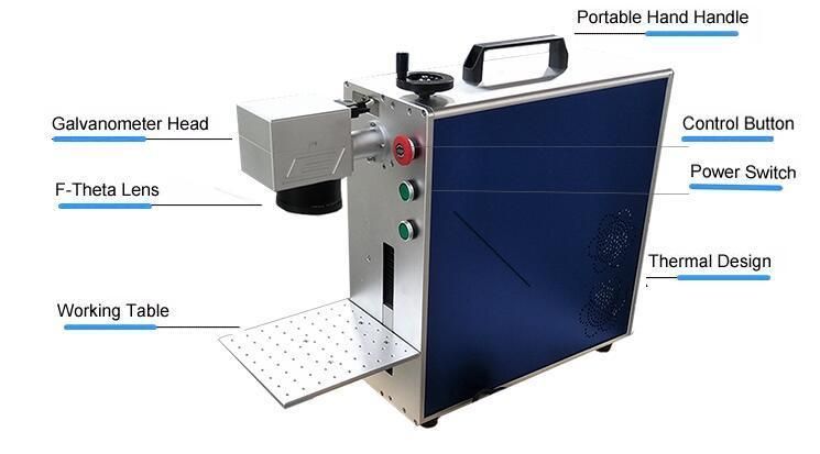 Metal Card Steel Photo Mini 20W Fiber Laser Marking Machine Price