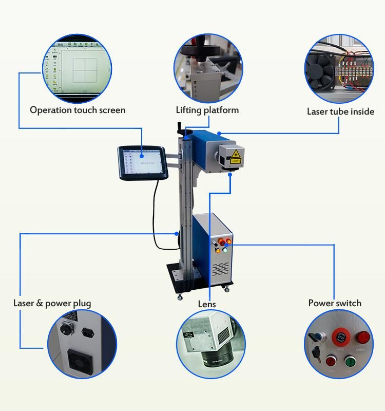 30W/50W High Speed Marking Machine Bottle Cap Printer
