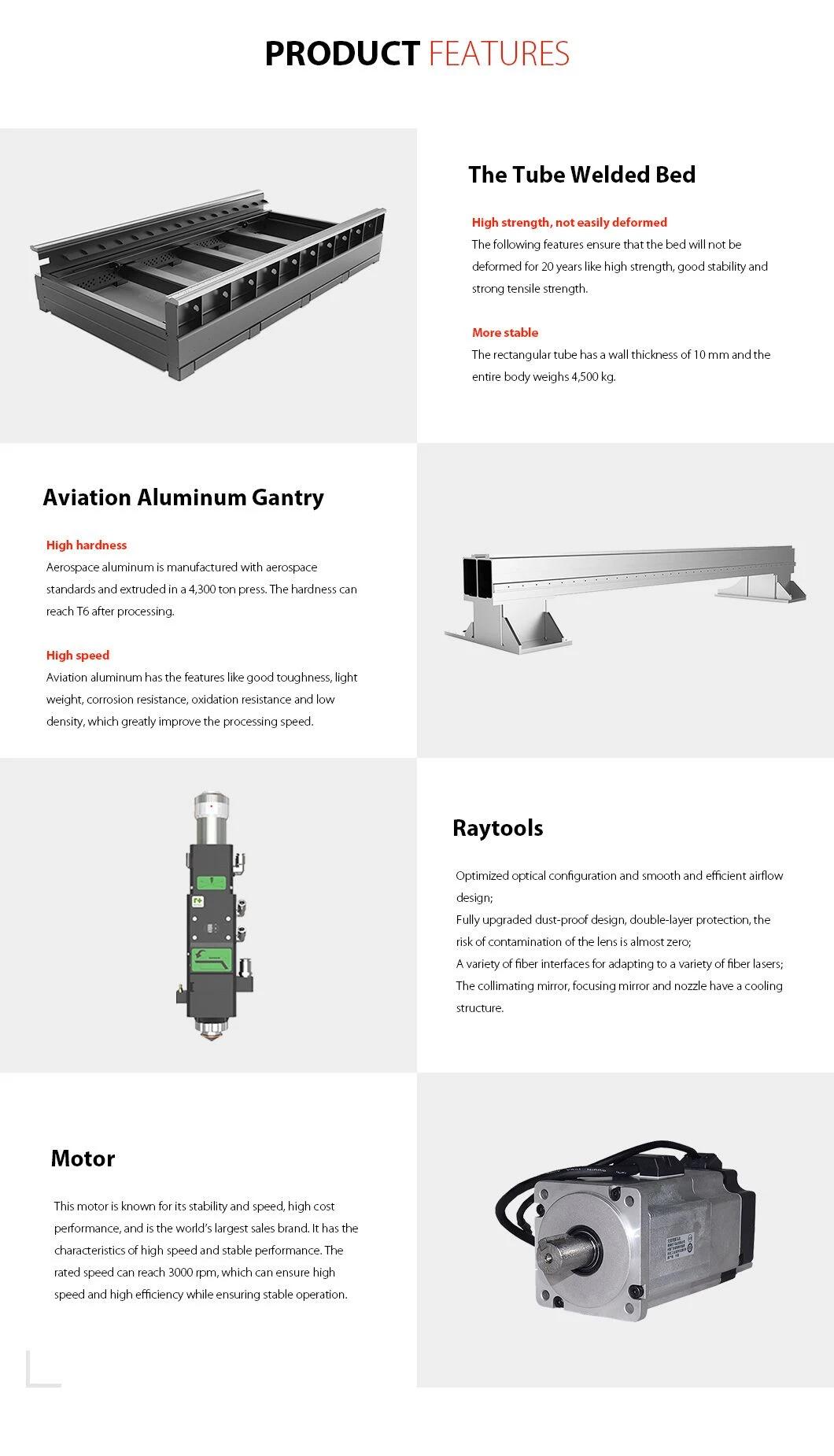 Aluminum Stainless Steel Carbon Steel Galvanized Steel Fiber Laser Cutter Laser Cutting Machine for Sheet and Tube Price