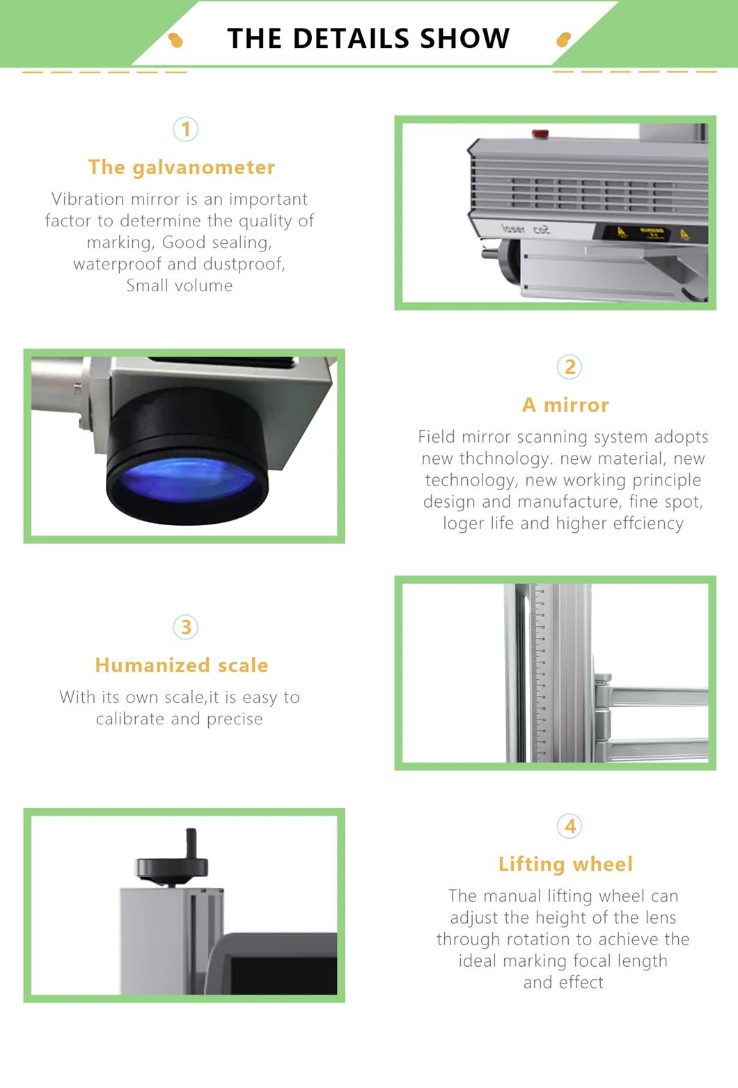 CO2 Flying Laser Marking Logo Code Lot Number Printing Machine on Glass Plastic Bottle Product Line