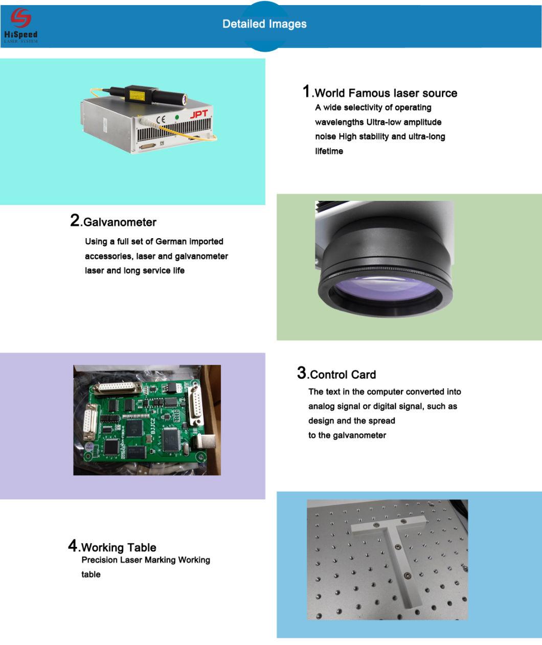 Hispeedlaser Fiber Laser Marker Laser Marking Engraving Machine for Metal