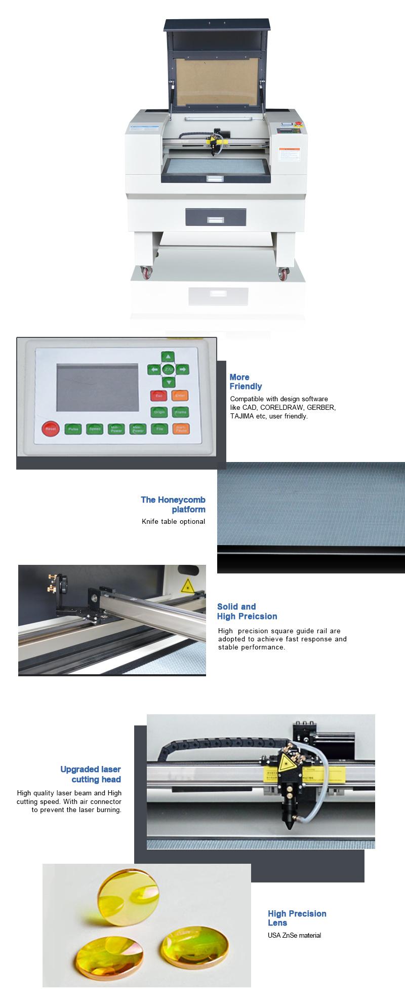 High Quality CO2 Laser Cutting Machine 80W 100W 130W for Plastic Cutting Machine