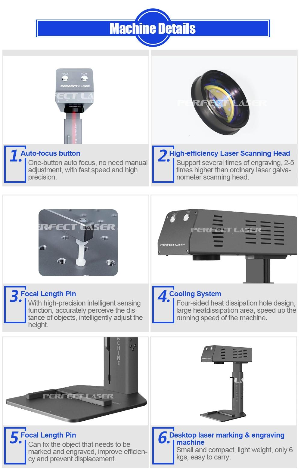 6W Mini Portable Desktop Laser Marking & Engraving Machine for Both Metal and Non-Metal Materials