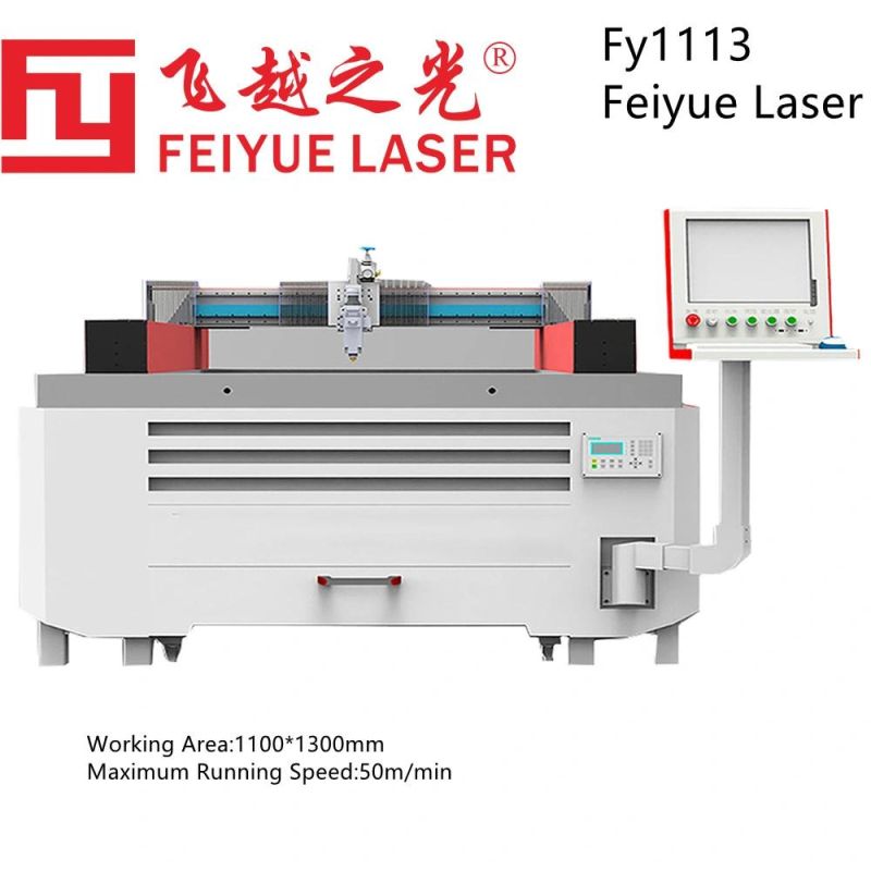 Fy1113 Sheet Metal Processing Industry Feiyue Laser CNC High Precision Laser Cutting Machine Flame Oxygen Nitrogen Air Laser Processing Machine
