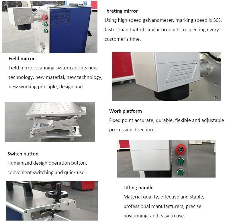 Portable 20W Fiber Laser Marking Equipment for Code Logo Date Numbers