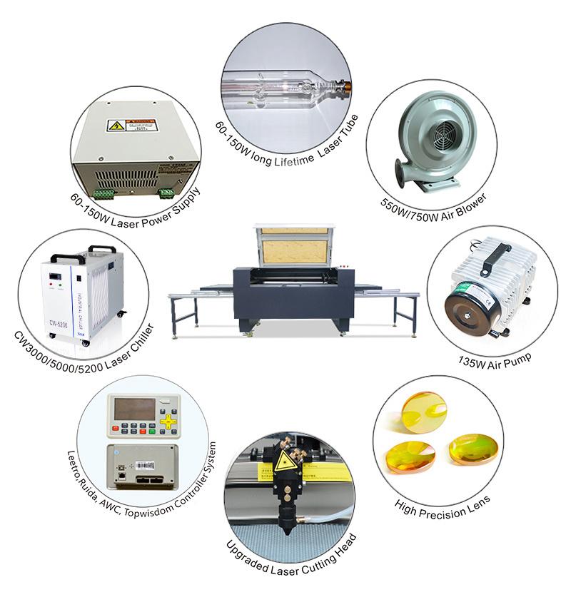 High Quality 1200X800mm Wood Acrylic MDF CO2 100W Laser Cutting Machine