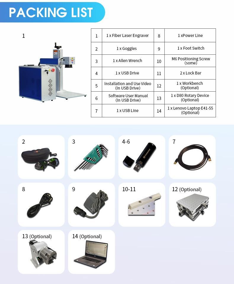 Fiber Laser Marking Engraving Machine Laser Engraver Marker