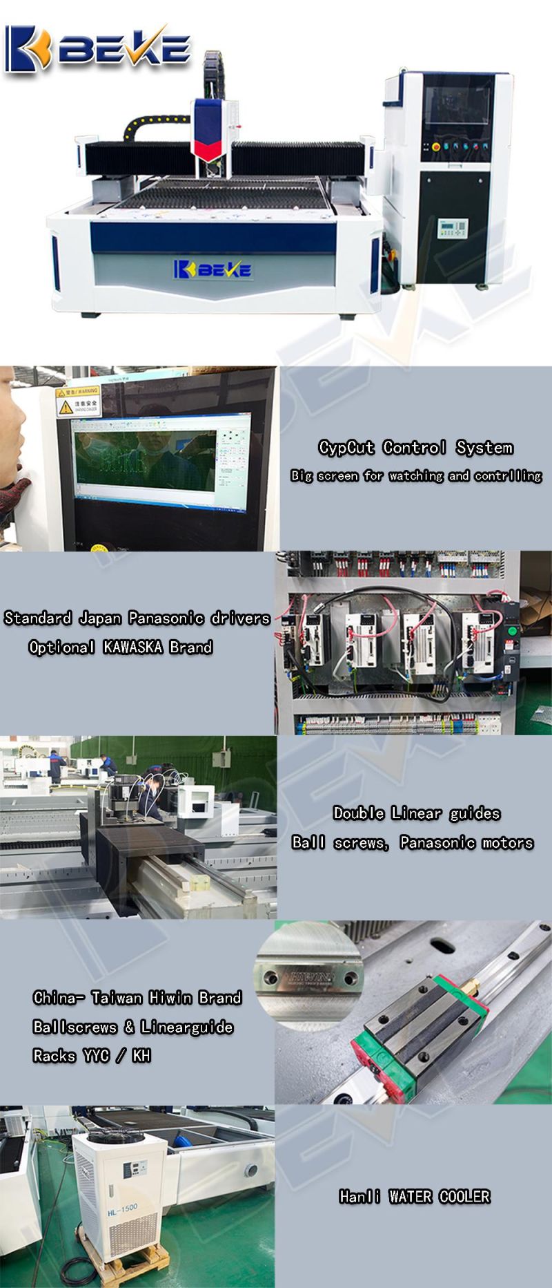Bk 3015 CNC Carbon Steel Sheet Laser Stainless Steel Plate Cutting Machine for Sale