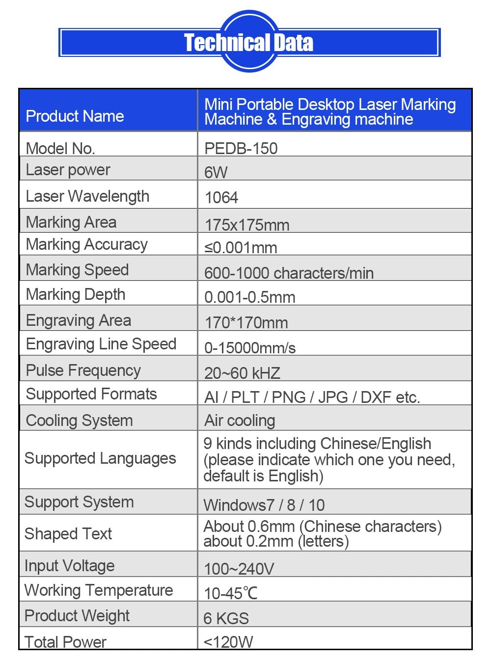 6W Mini Portable Desktop Laser Marking & Engraving Machine for Both Metal and Non-Metal Materials