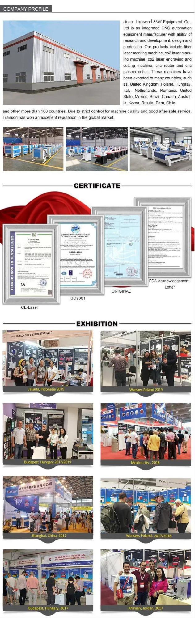 China Procuct Advertising CO2 Laser Engraving Cutting Machine for MDF