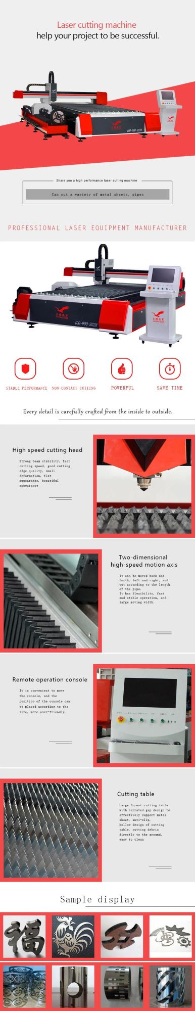 Automatic CNC Carbon Fiber Metal Laser Cutting Engraving Machine