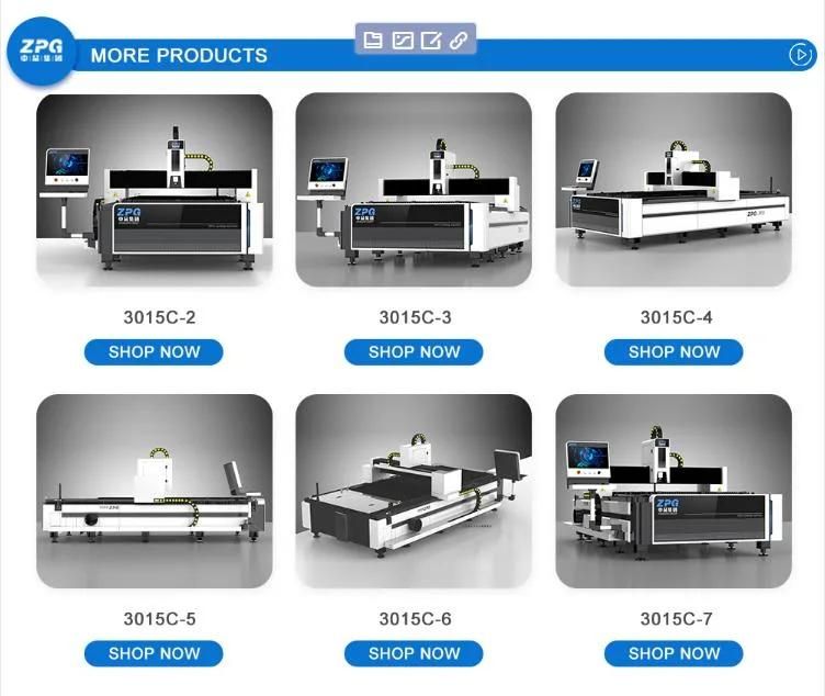 Fiber Laser Cutting Machine Zpg Cutting Machine Metal Cutting Machine 3015e Series Stainless Steel Carbon Steel 6000W 3000W 1500W 1000W
