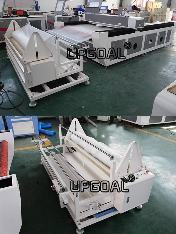 300W Textile Fabric Cloth CO2 Laser Cutting Machine with Two-Way Movable Dual Head