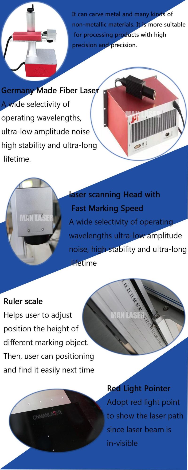 50W Mopa Colour Laser Marking Machine for Name Jewelry/Gold/Silver/Cutting Silver Gold Deep Engraving