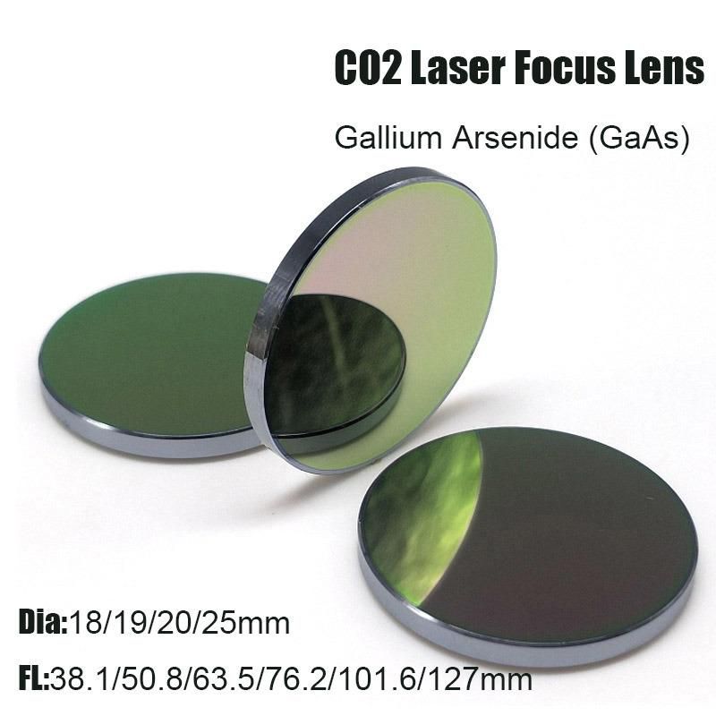 CO2 Laser GaAs Focus Lens Dia 18 19 20 25mm FL 38.1/50.8/63.5/76.2/101.6/127mm Laser Engraving Glass Lens for Cutting Machine