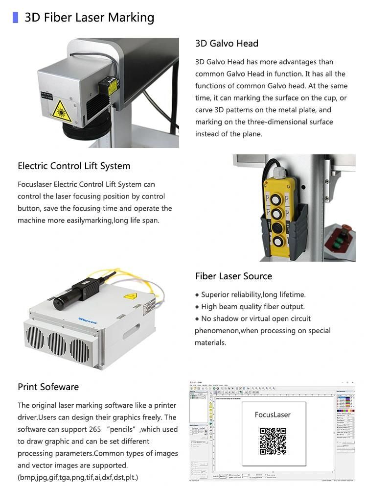 Focuslaser 30W 3D Auto Focus High Speed Laser Etching Machine