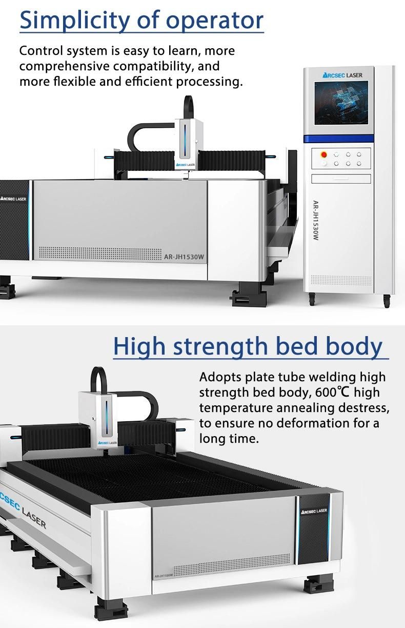 500W/1000W/1500W/2000W/2500W China Double Bed Fiber CNC Metal Laser Cutting Machine