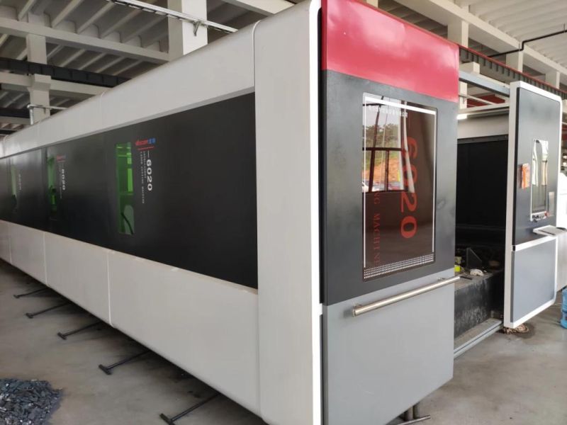 6020 6025 Large Format CNC Fiber Laser Cutting Machine with Protective Cover and Shuttle Table