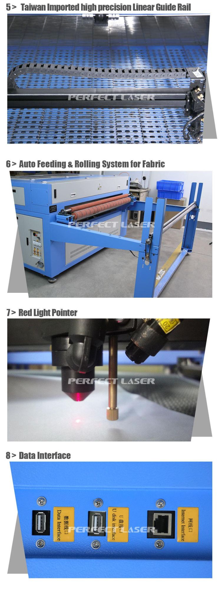 Automatic Fabric Roll Feeding Leather Jeans CO2 Laser Cutting Machine