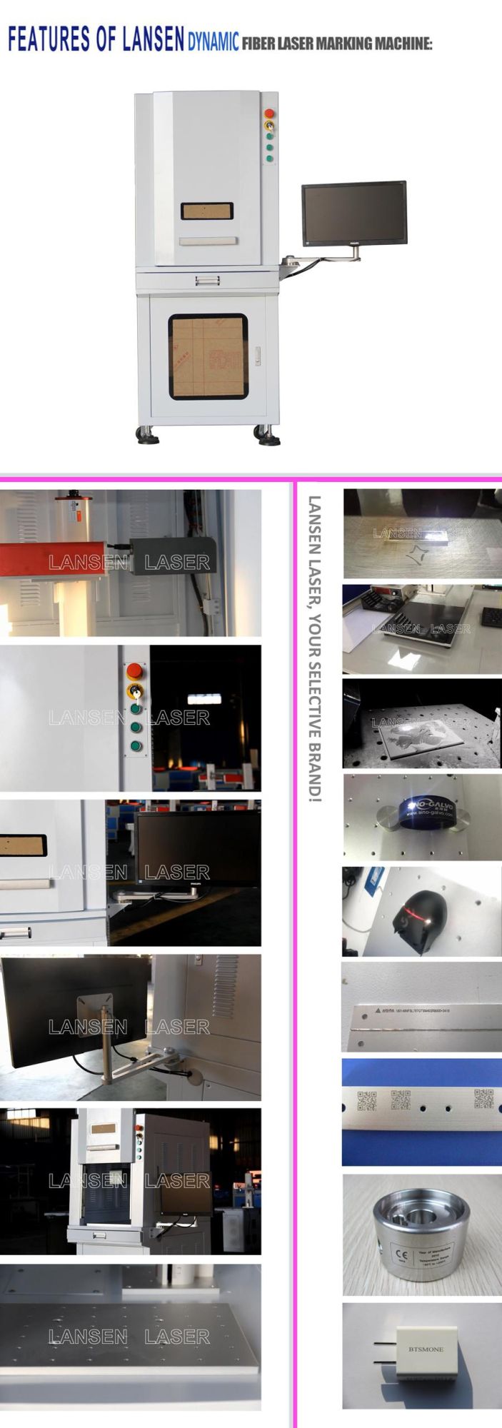 High Speed 3D Dynamic Metal Fiber Laser Marker Printing Machine
